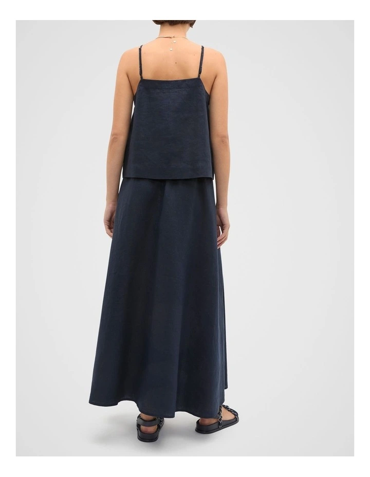 Linen Scoop Cami in Blue image 2