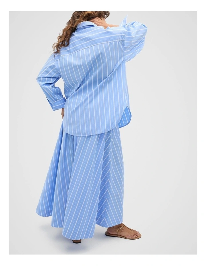 Poplin Variegated Stripe Shirt in Blue image 2