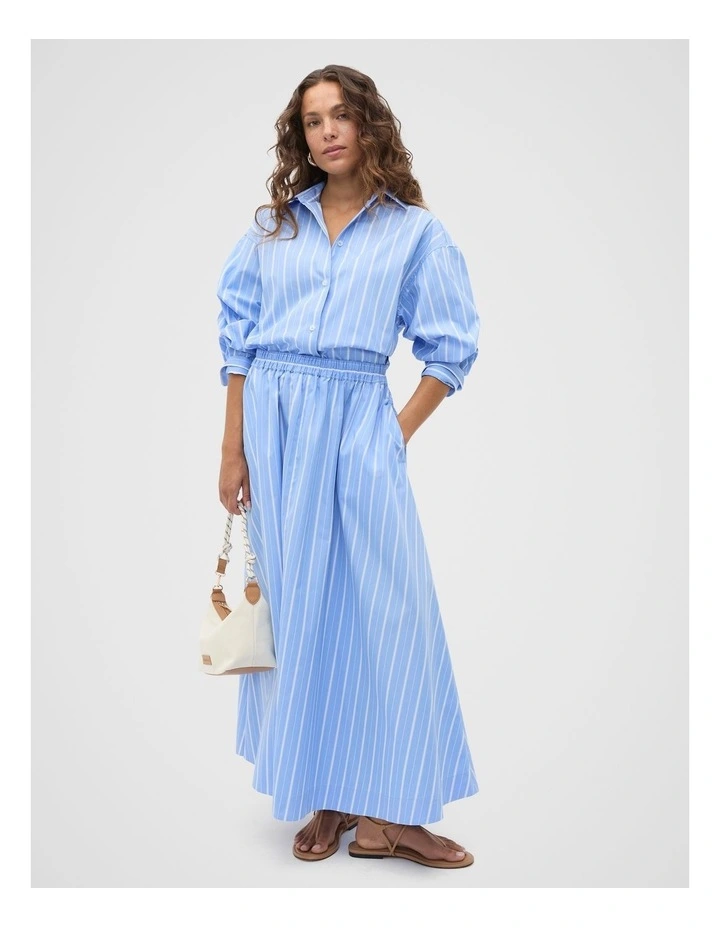 Poplin Variegated Stripe Shirt in Blue image 3
