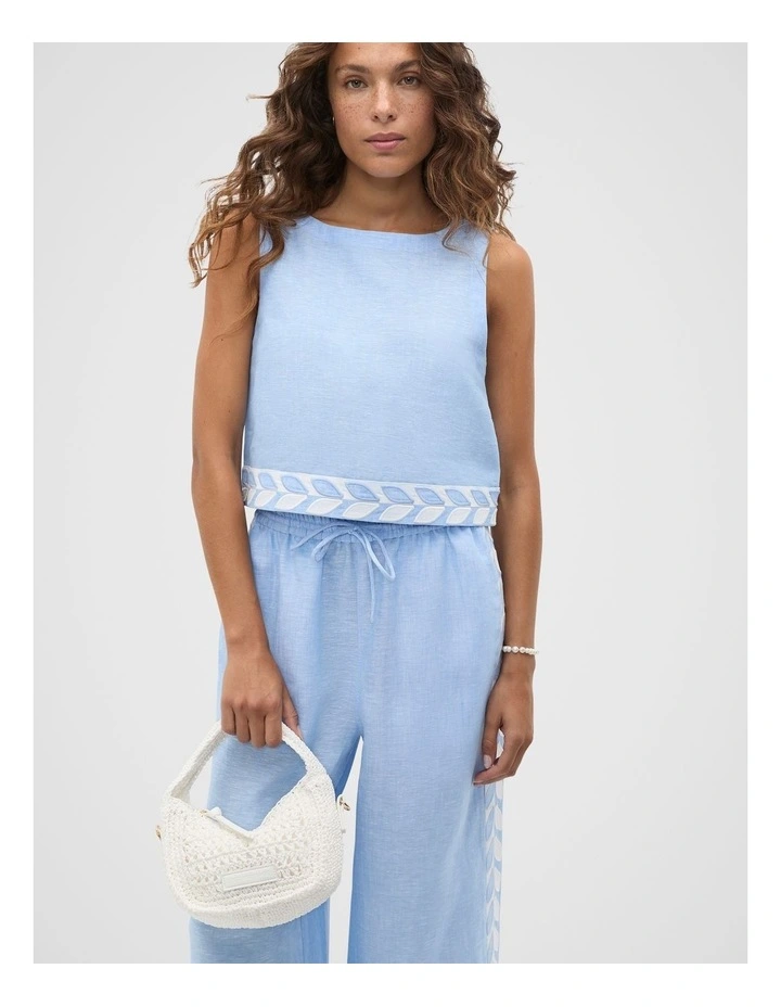 Motif Trim Shell Top in Blue image 1