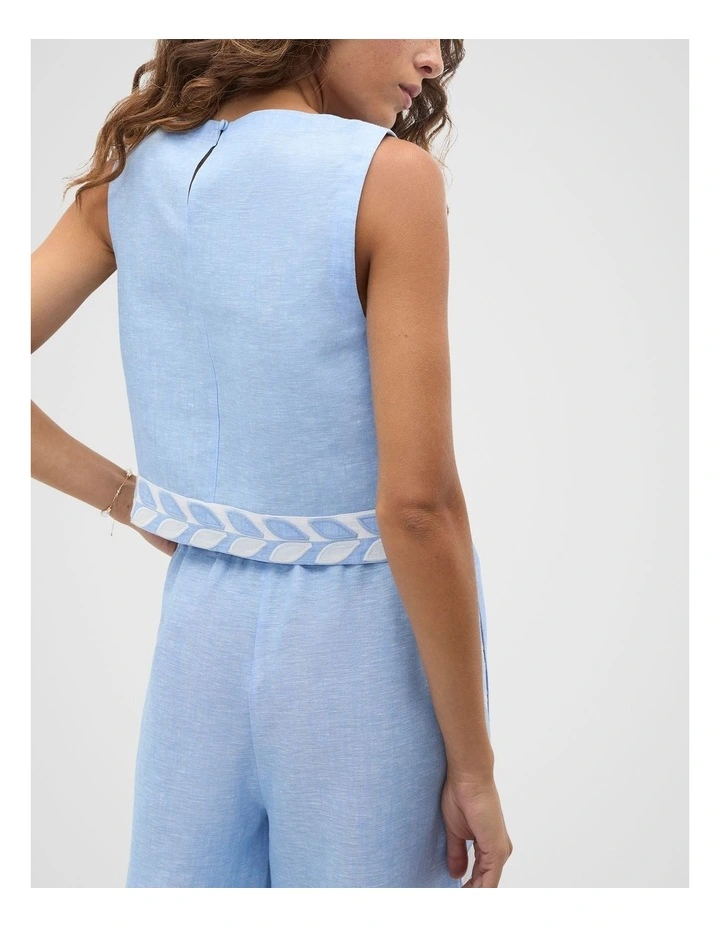 Motif Trim Shell Top in Blue image 2