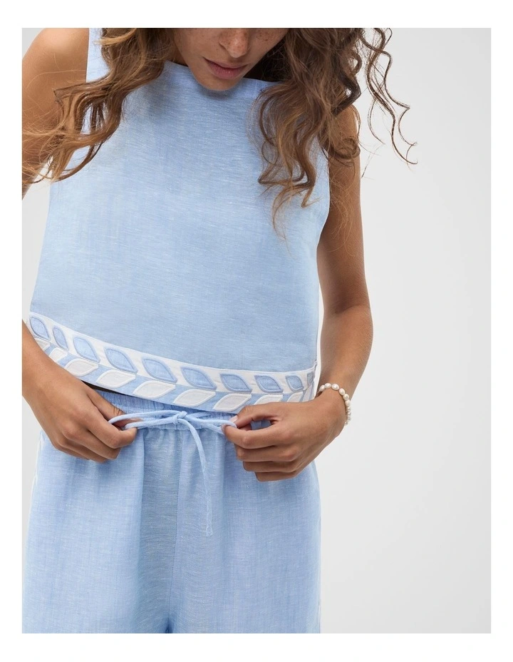 Motif Trim Shell Top in Blue image 3