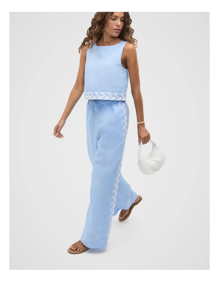 Motif Trim Shell Top in Blue image 4