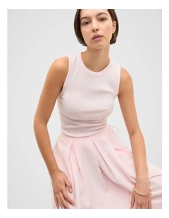 Core Australian Cotton Rib Tank in Pink