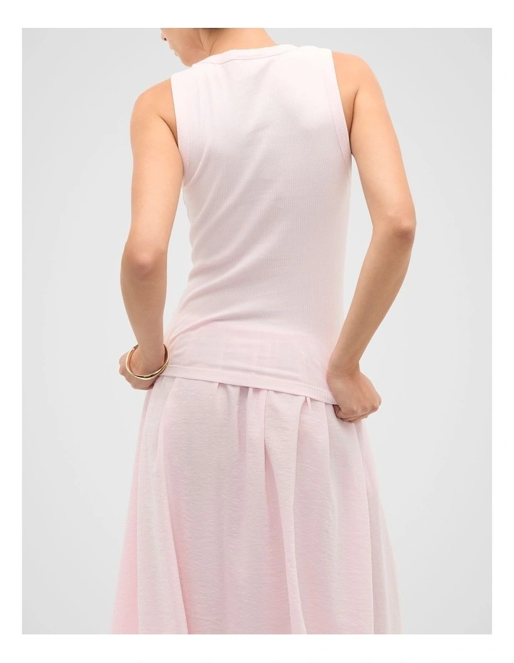 Core Australian Cotton Rib Tank in Pink image 2