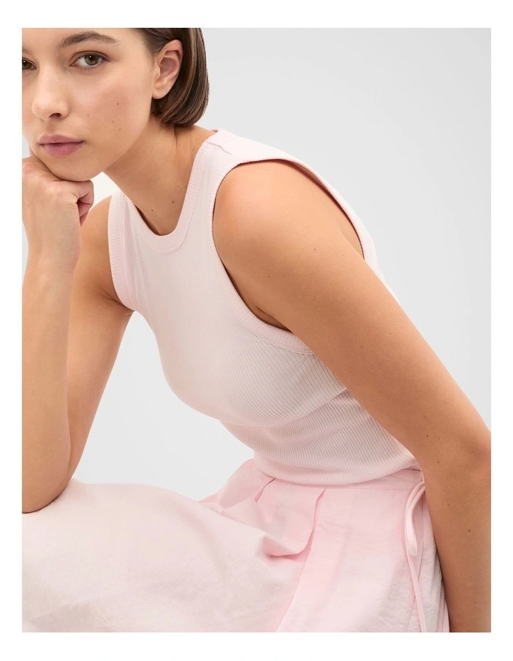 Core Australian Cotton Rib Tank in Pink image 4