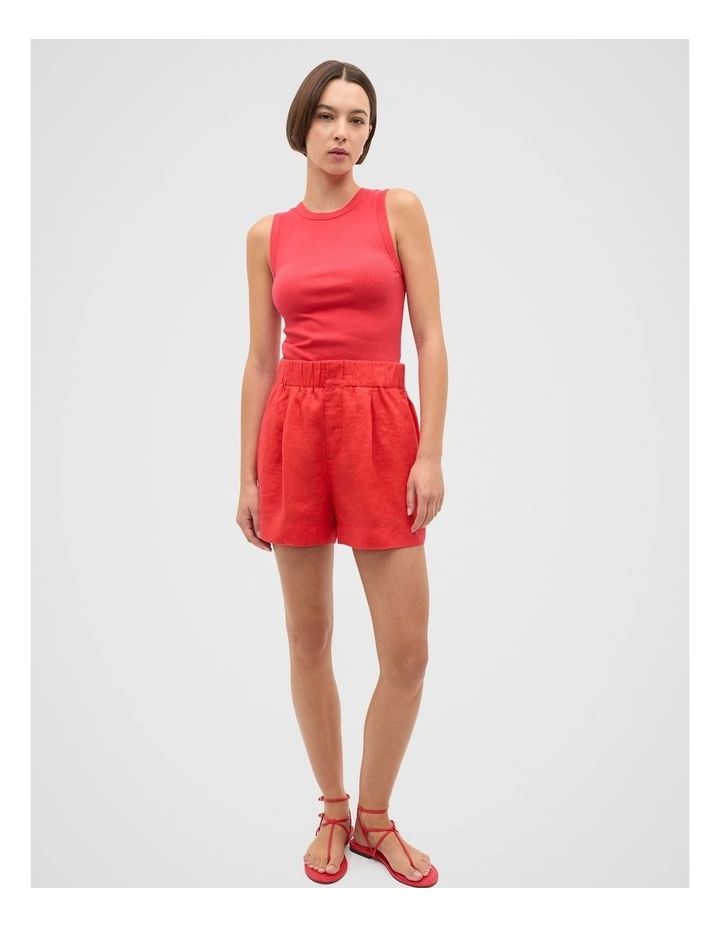 Core Australian Cotton Rib Tank in Red image 3