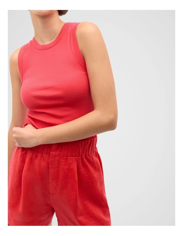 Core Australian Cotton Rib Tank in Red image 4