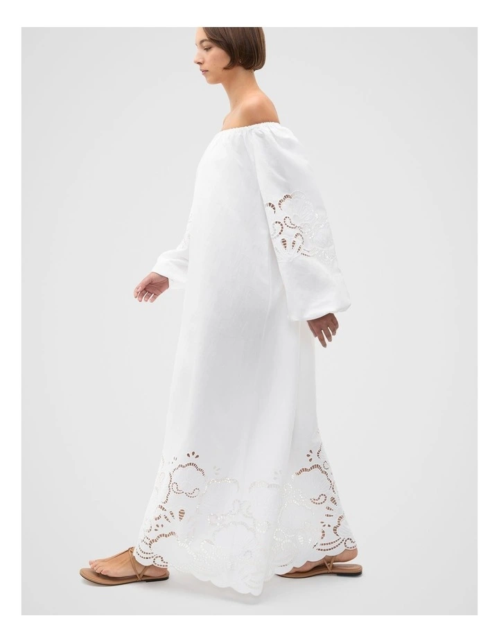 Cutwork Woven Maxi Dress in Whisper White image 1