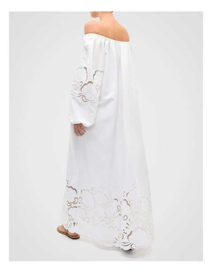 Cutwork Woven Maxi Dress in Whisper White image 2