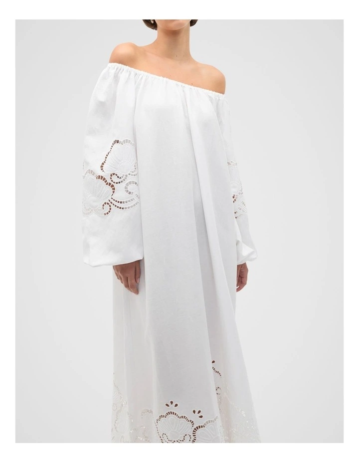 Cutwork Woven Maxi Dress in Whisper White image 4