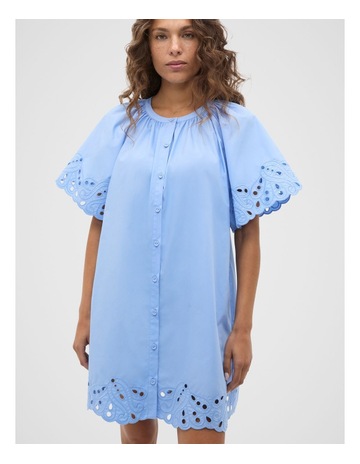 blue and brown polka dot dress Brown | Polka Dot Sleeveless Cowl Pleat Dress main image 1