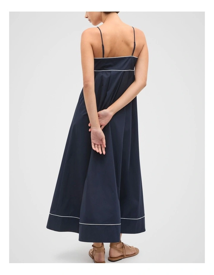 Cotton Tipping Maxi Dress in Twilight Blue image 2