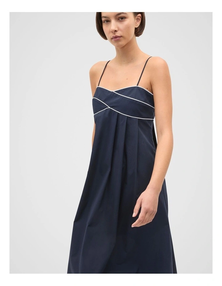 Cotton Tipping Maxi Dress in Twilight Blue image 3