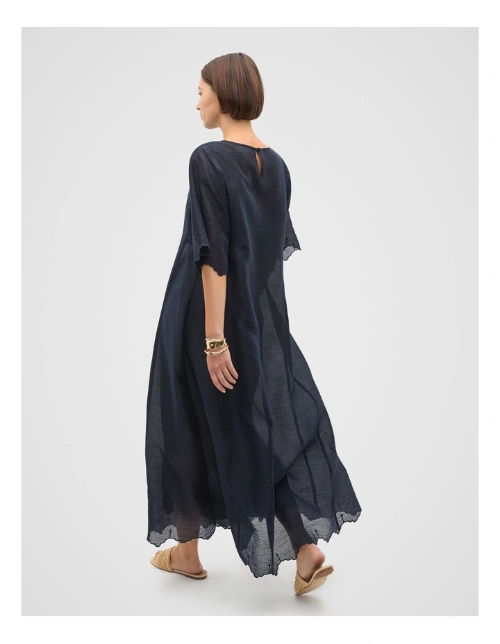 Lyocell Blend Kaftan Maxi Dress in Twilight Blue image 2