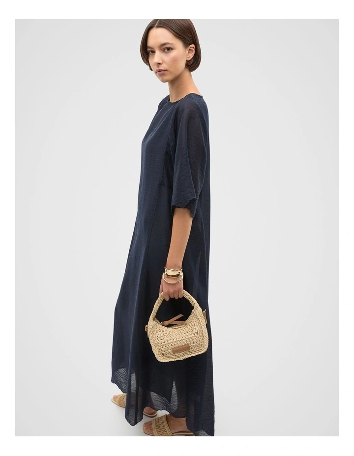 Lyocell Blend Kaftan Maxi Dress in Twilight Blue image 3