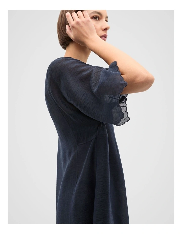 Lyocell Blend Kaftan Maxi Dress in Twilight Blue image 4