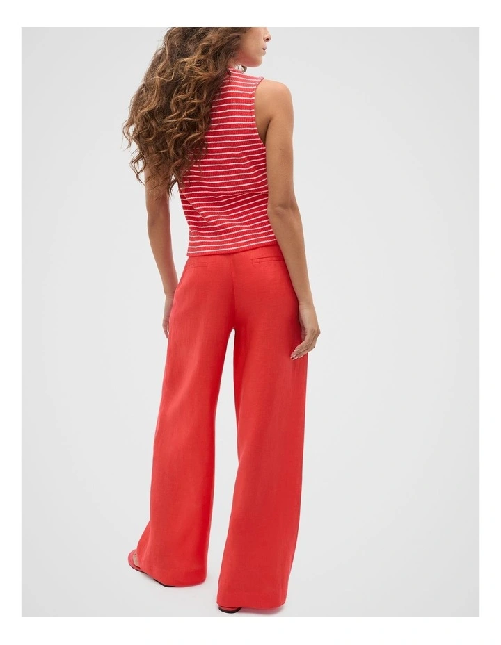 Stripe Textured Shell Top in Electric Crimson Stripe image 2