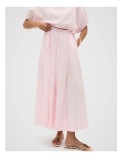 Crushed Pleat Detail Skirt in Primrose