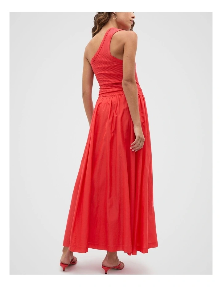 Voile Gathered Skirt in Red image 2