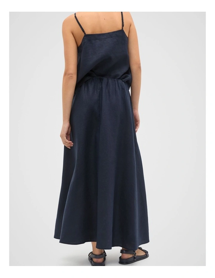 Linen Voluminous Skirt in Twilight Blue image 2
