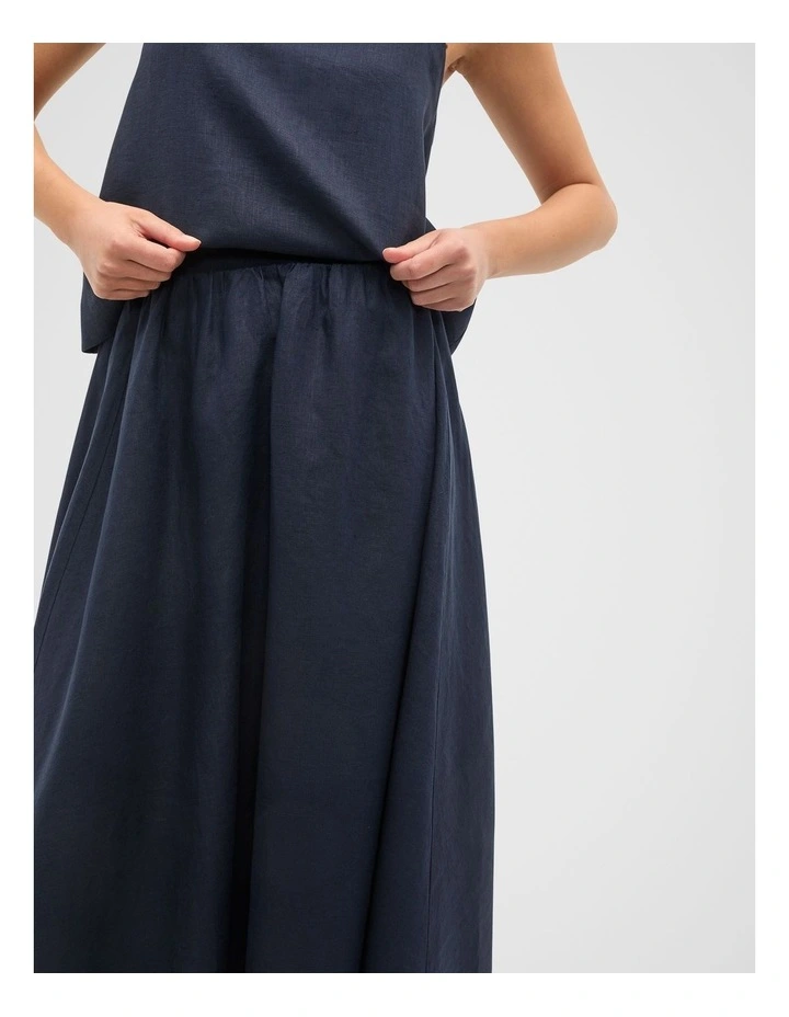 Linen Voluminous Skirt in Twilight Blue image 4