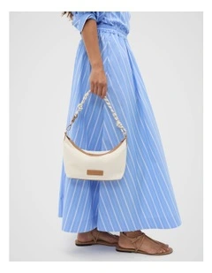 Poplin Variegated Stripe Skirt in Cornflower Blue Stripe
