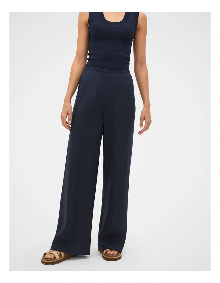 Linen Easy Wide Leg Pant in Twilight Blue image 2