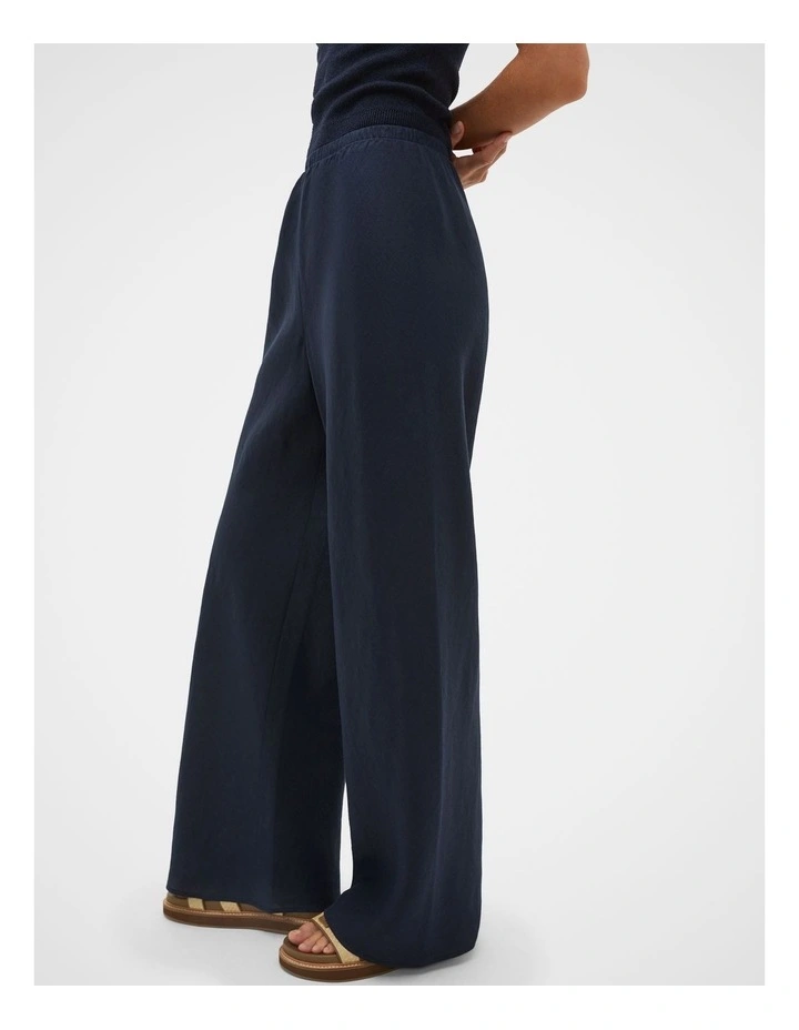 Linen Easy Wide Leg Pant in Twilight Blue image 3