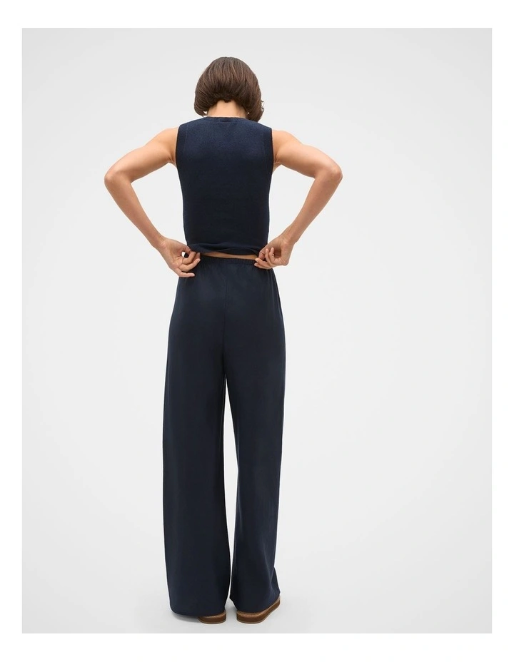 Linen Easy Wide Leg Pant in Twilight Blue image 4