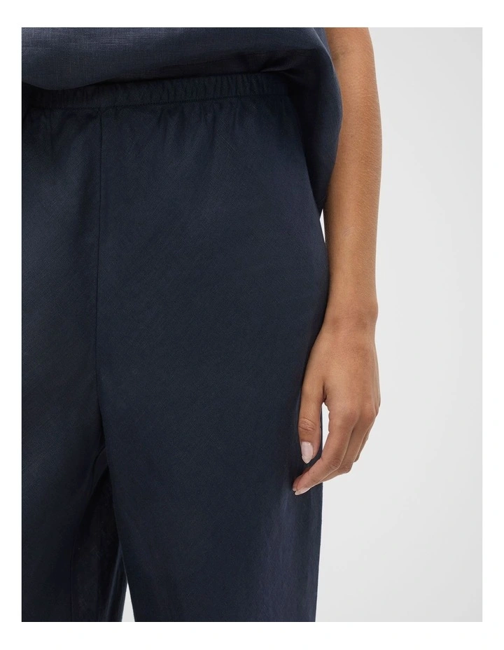 Linen Easy Wide Leg Pant in Twilight Blue image 4