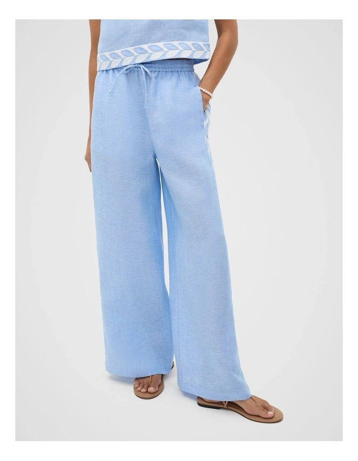 Motif Trim Pant in Cornflower Blue Crossdye image 1