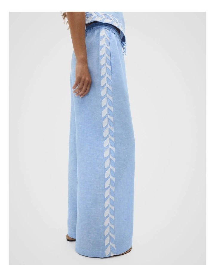 Motif Trim Pant in Cornflower Blue Crossdye image 3