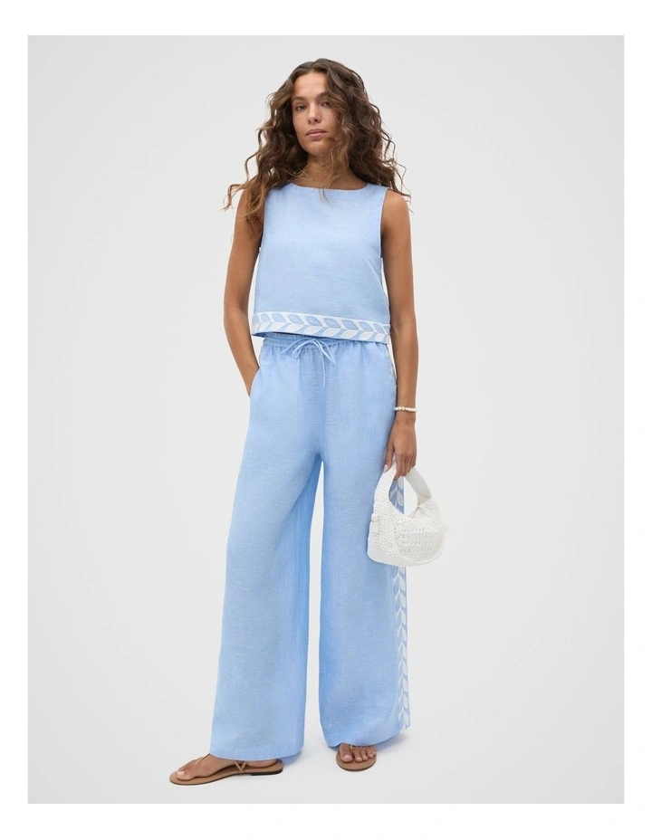 Motif Trim Pant in Cornflower Blue Crossdye image 4