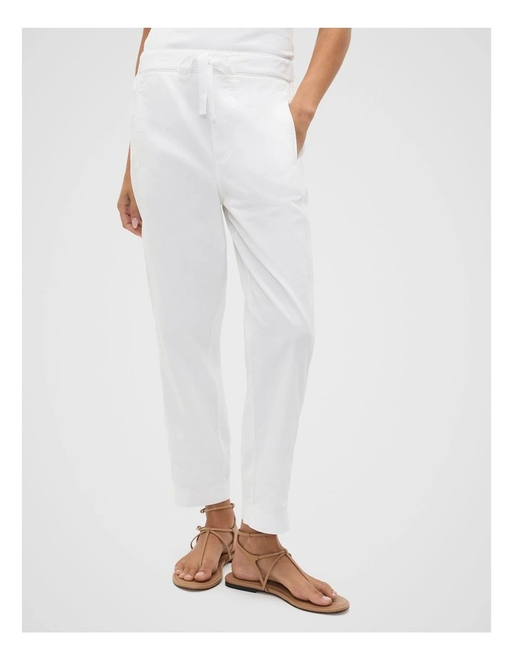 Casual Cotton Tapered Leg Pant in Whisper White image 1