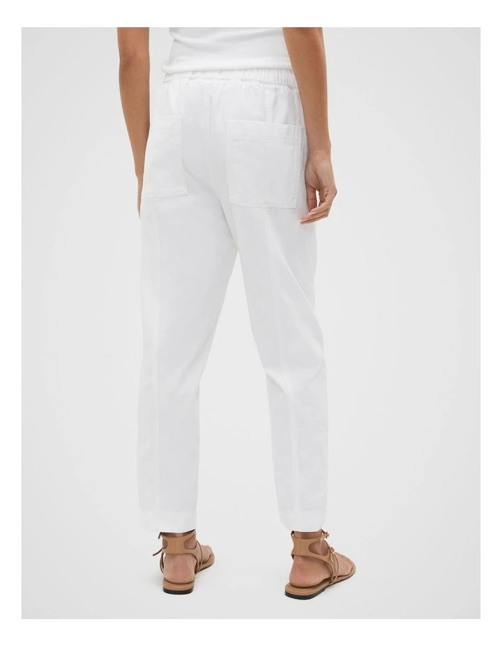 Casual Cotton Tapered Leg Pant in Whisper White image 2