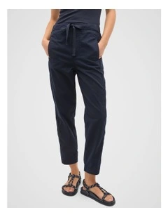 Casual Cotton Tapered Leg Pant in Twilight Blue
