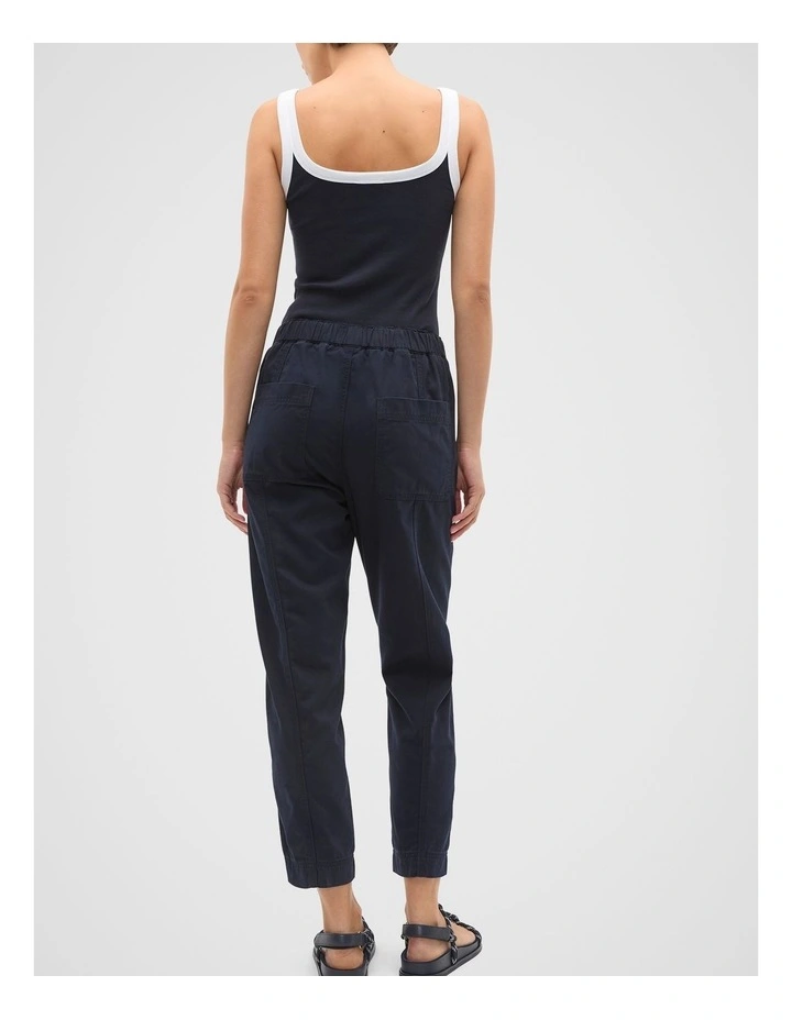 Casual Cotton Tapered Leg Pant in Twilight Blue image 2