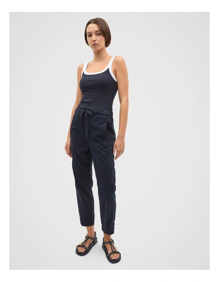 Casual Cotton Tapered Leg Pant in Twilight Blue image 3