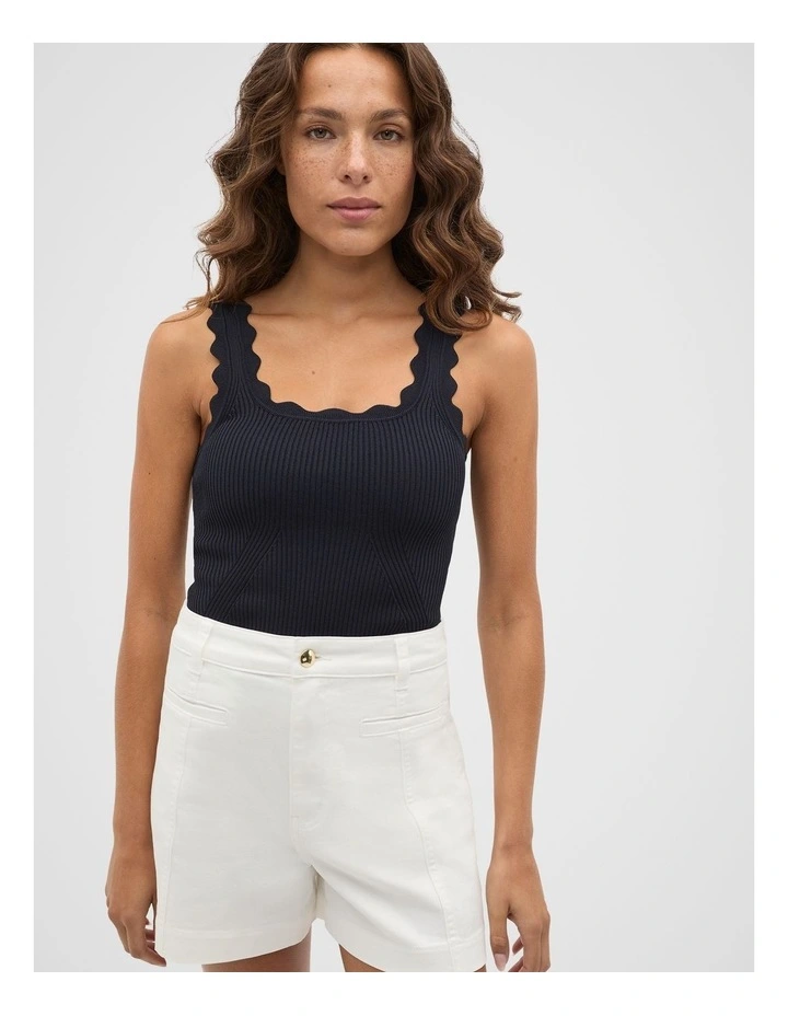 Scallop Knit Top in Twilight Blue image 1