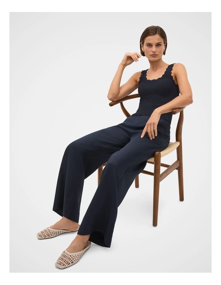 Scallop Knit Top in Twilight Blue image 2
