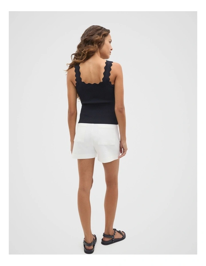 Scallop Knit Top in Twilight Blue image 2