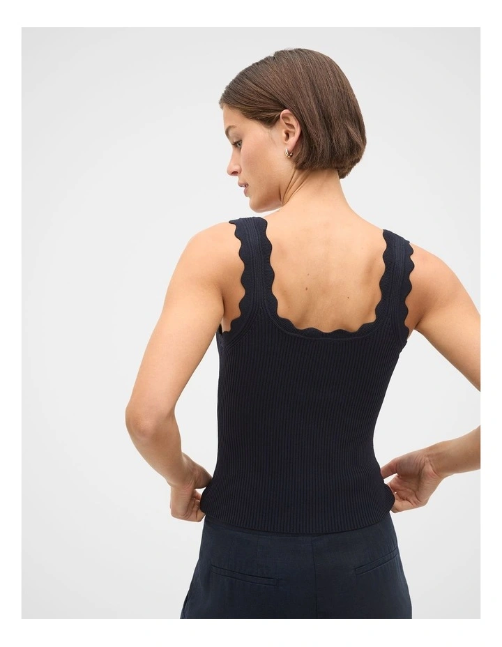 Scallop Knit Top in Twilight Blue image 4