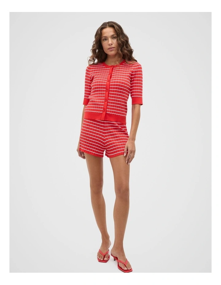 Stripe Knit Short in Red image 3