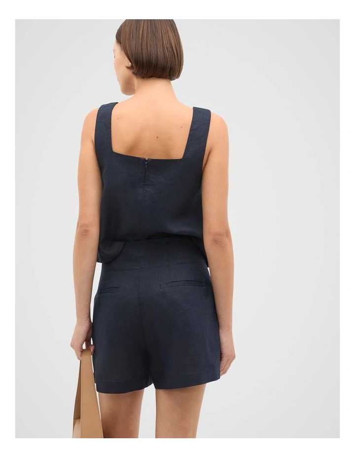 Core Linen Waisted Short in Twilight Blue image 2