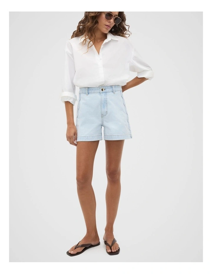 Denim Scallop Short in Cornflower Wash image 1