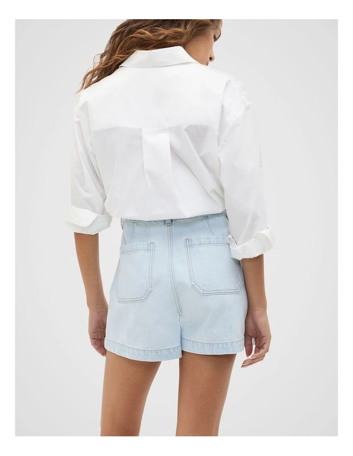 Denim Scallop Short in Cornflower Wash image 2