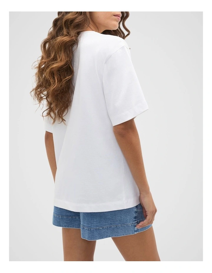 Oversized Longline Tee in Whisper White image 2