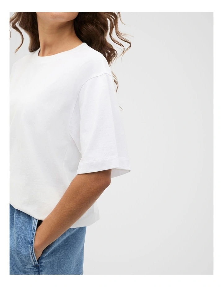Oversized Longline Tee in Whisper White image 4