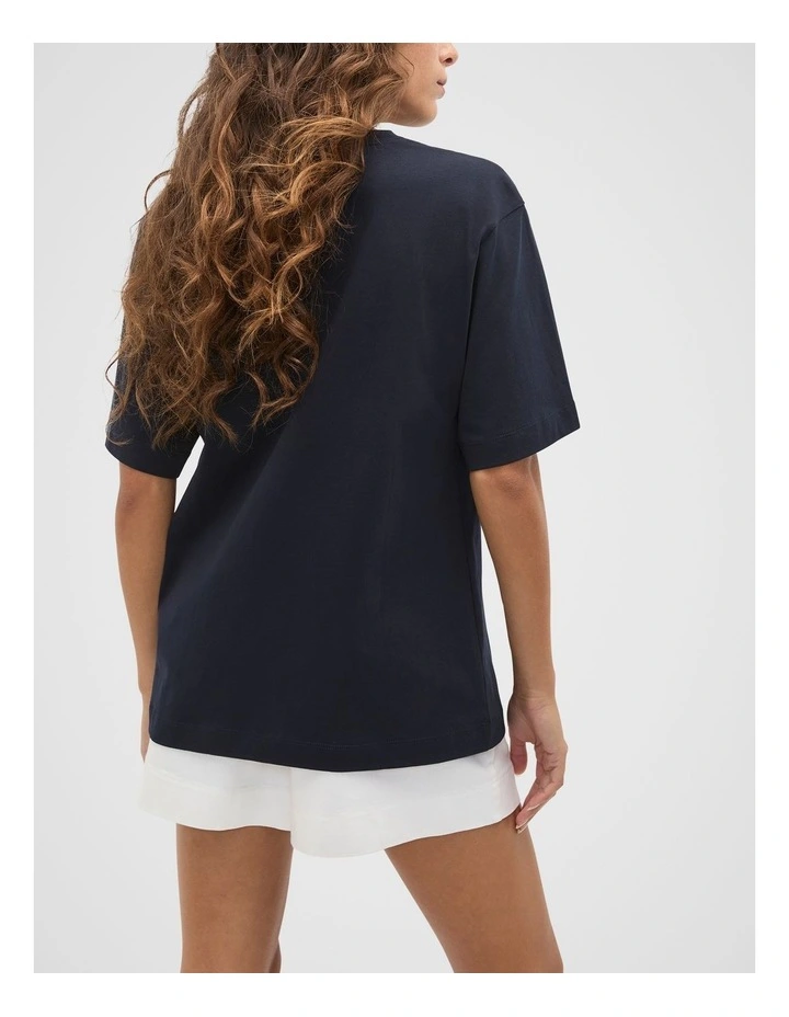 Oversized Longline Tee in Twilight Blue image 2